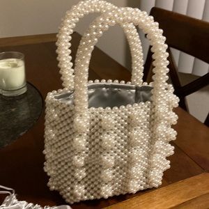 Pearl faux purse and change purse